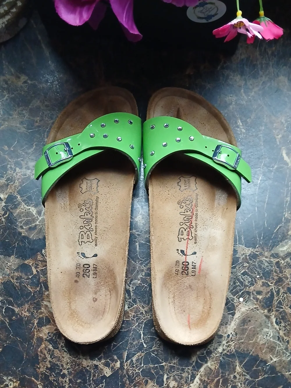 Birkenstock Birki's Patent Leather/Rhinestones Comfort Sandals 40 EU Women